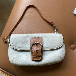 Coach wristlet beige small bag white wallet